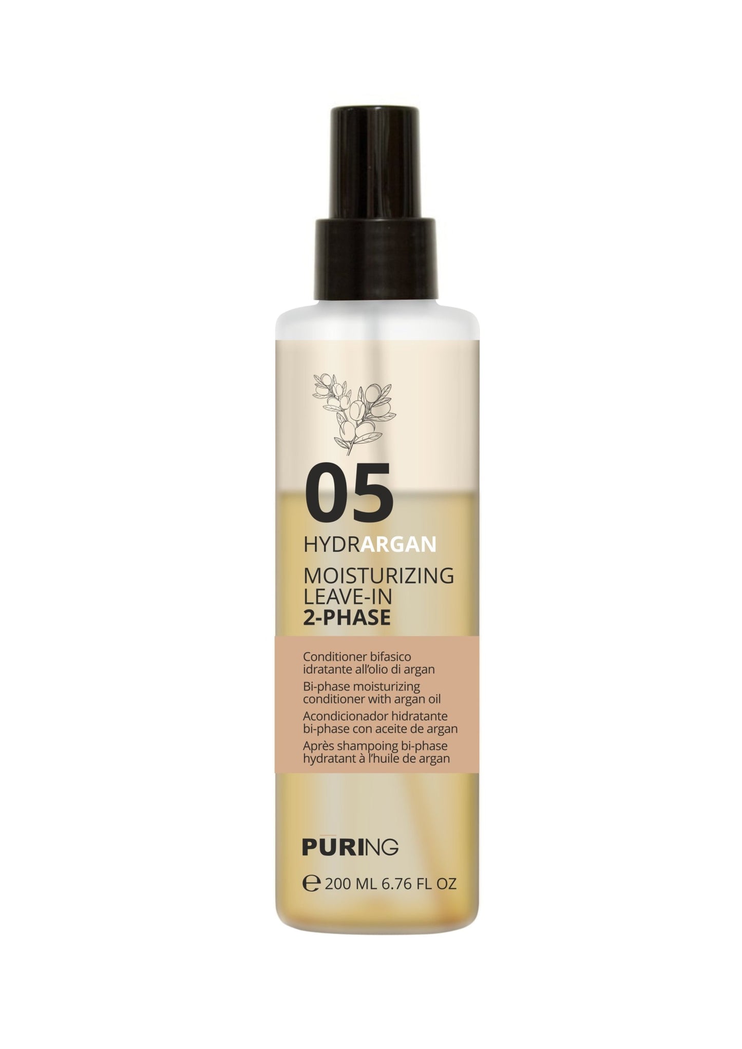 Condicionador Bifásico com Argan Sem Enxaguar 200 ml HydrArgan Puring