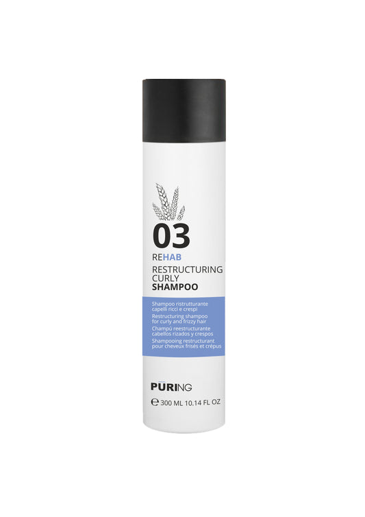 Shampoo Reestruturante Cabelos Encaracolados e Crespos Rehab Puring