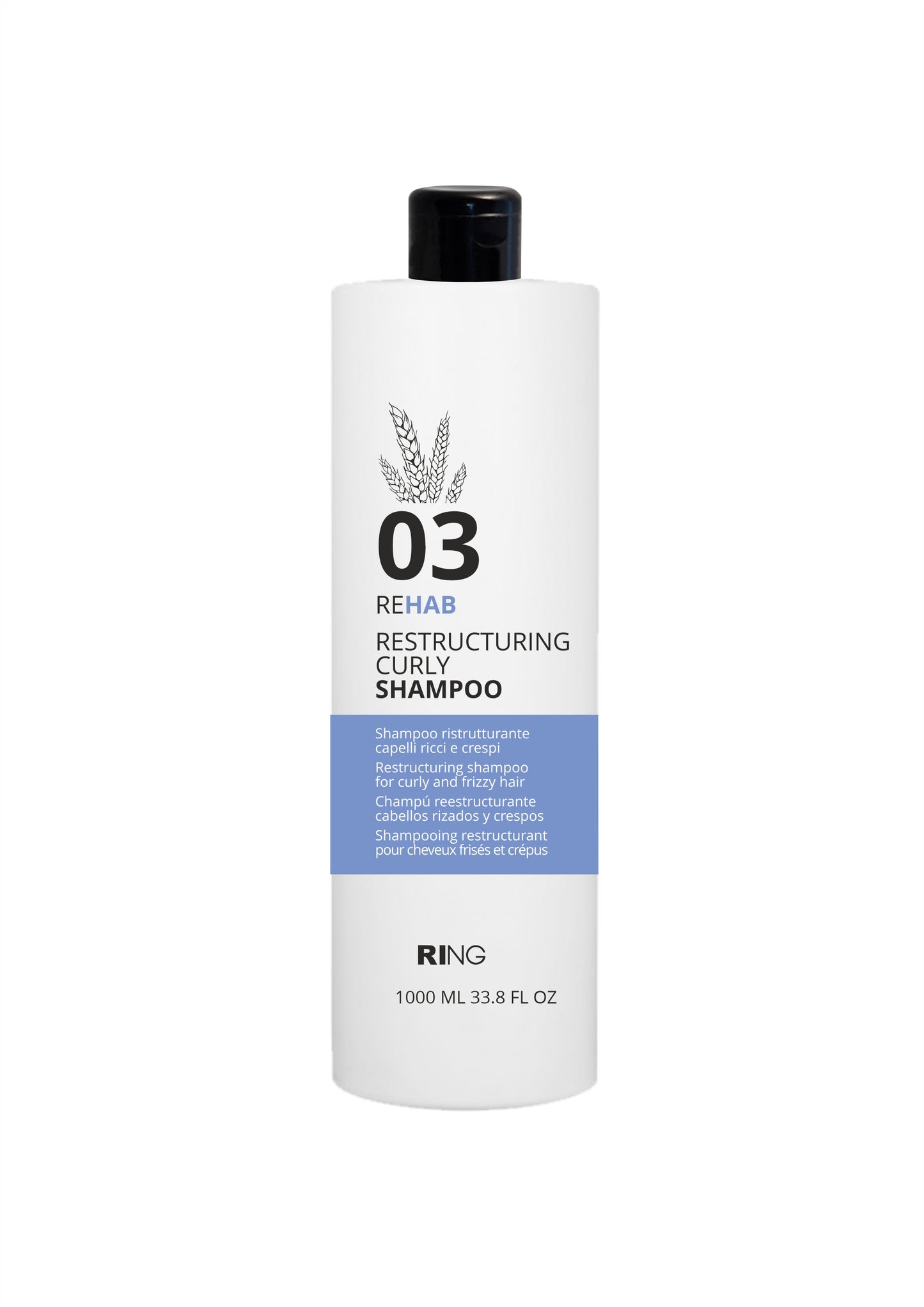 Shampoo Reestruturante Cabelos Encaracolados e Crespos Rehab Puring