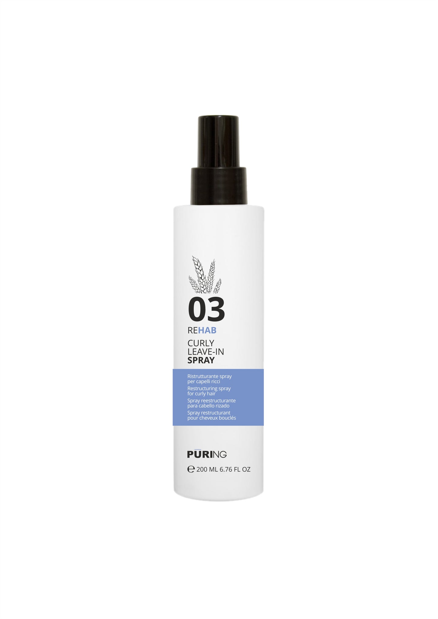 SPRAY SIN ENJUGE 03 REHAB CABELOS ENCARACOLADOS E CRESPOS 200ML PURING