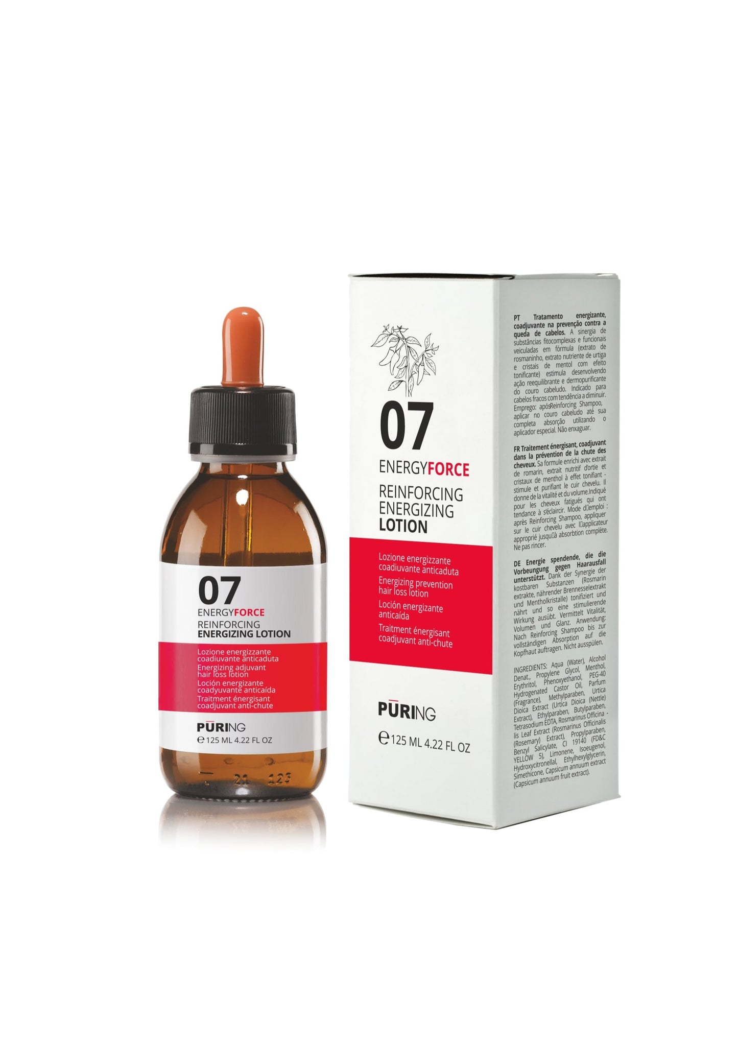 Loção Energizante Antiqueda 125 ml EnergyForce Puring