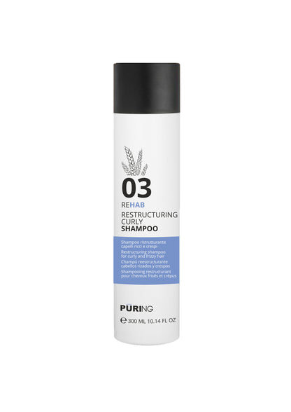 Shampoo Reestruturante Cabelos Encaracolados e Crespos Rehab Puring